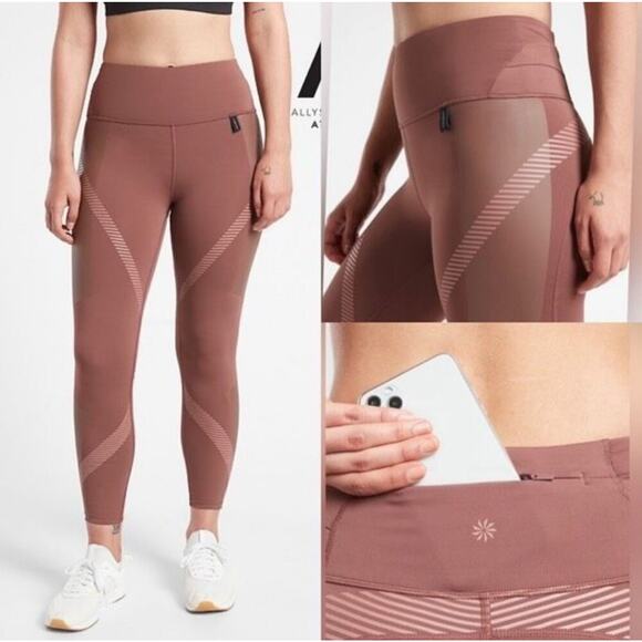 Athleta X Allyson Felix Hearth Rose Legend 7/8 Tight Womens Size XL #980386 EUC - Picture 3 of 11